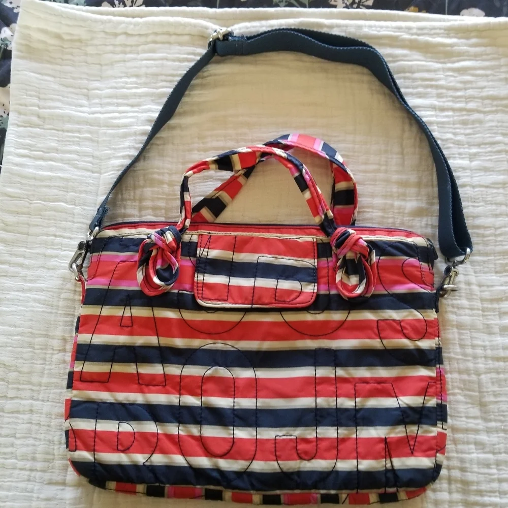 Marc by Marc Jacobs Striped Laptop Bag in Pink, Red, Navy & White